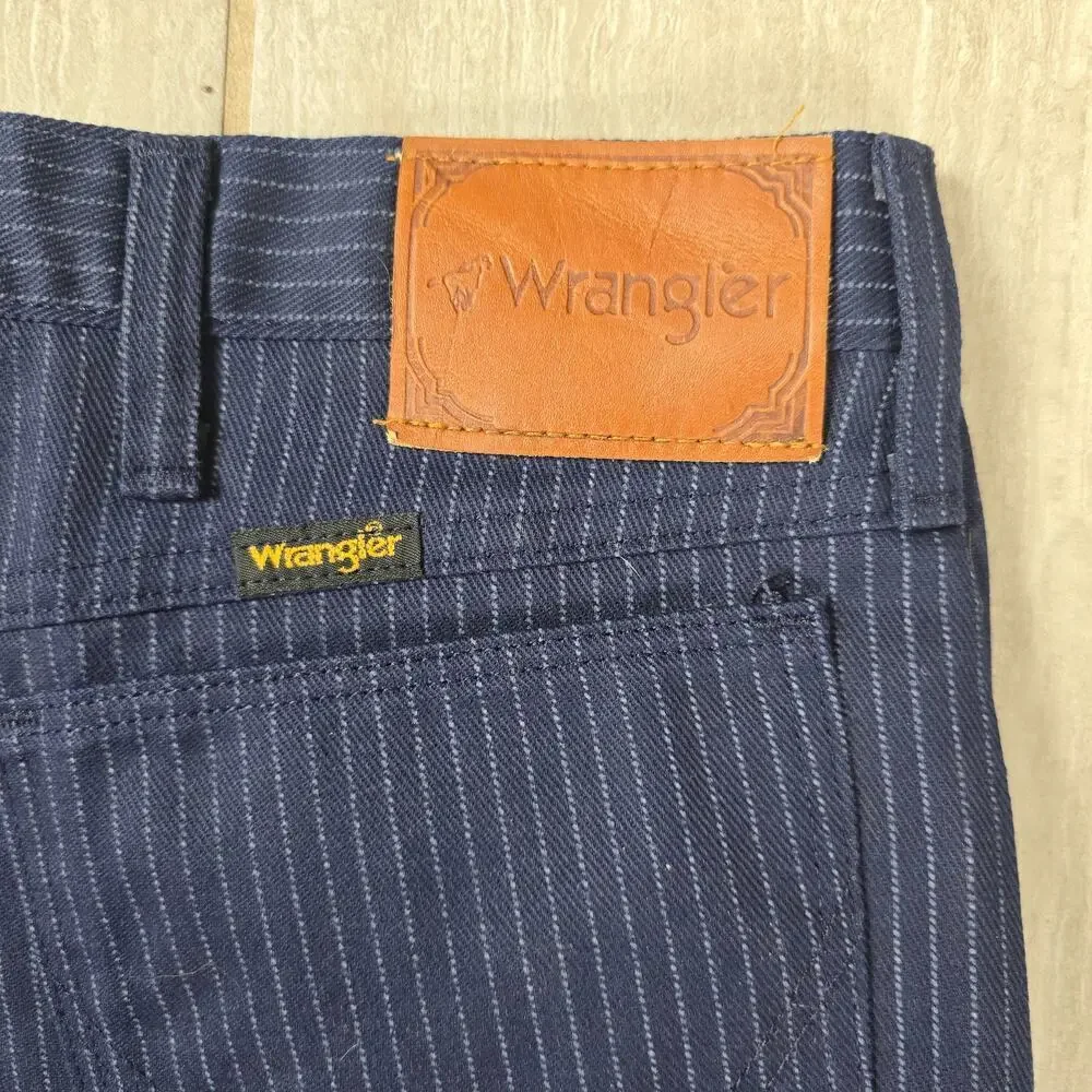 Vintage Wrangler Mens Blue Pinstriped Talon Pants Size 42 Regular NWOT